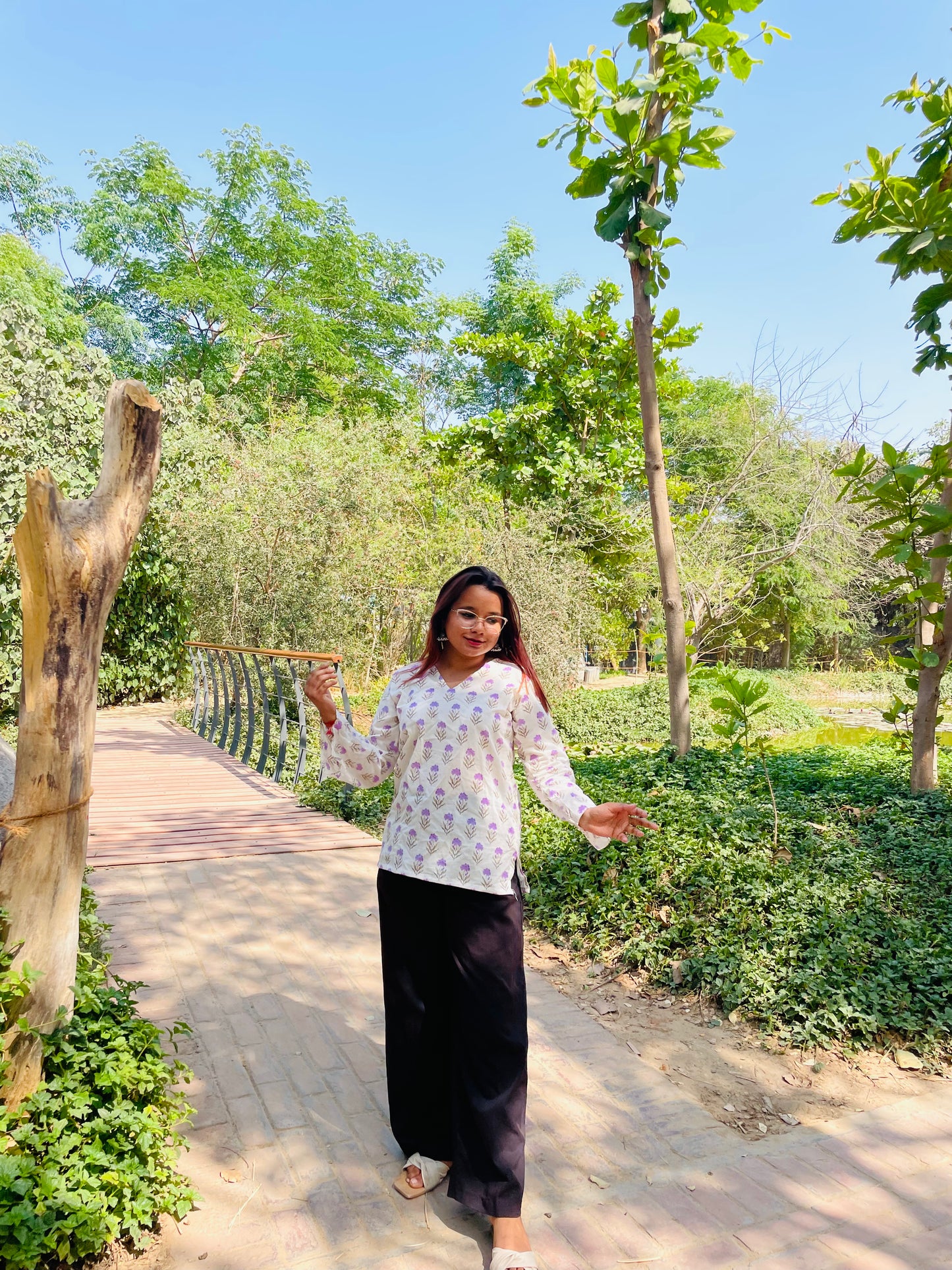 White Floral Print ( Bell Sleeves )